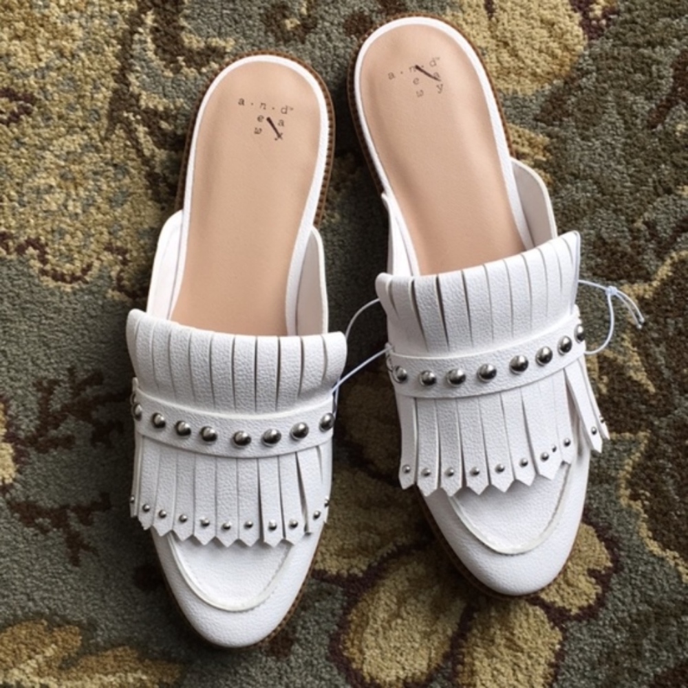 A New Day Karoline Backless Mules White New - Picture 3 of 5